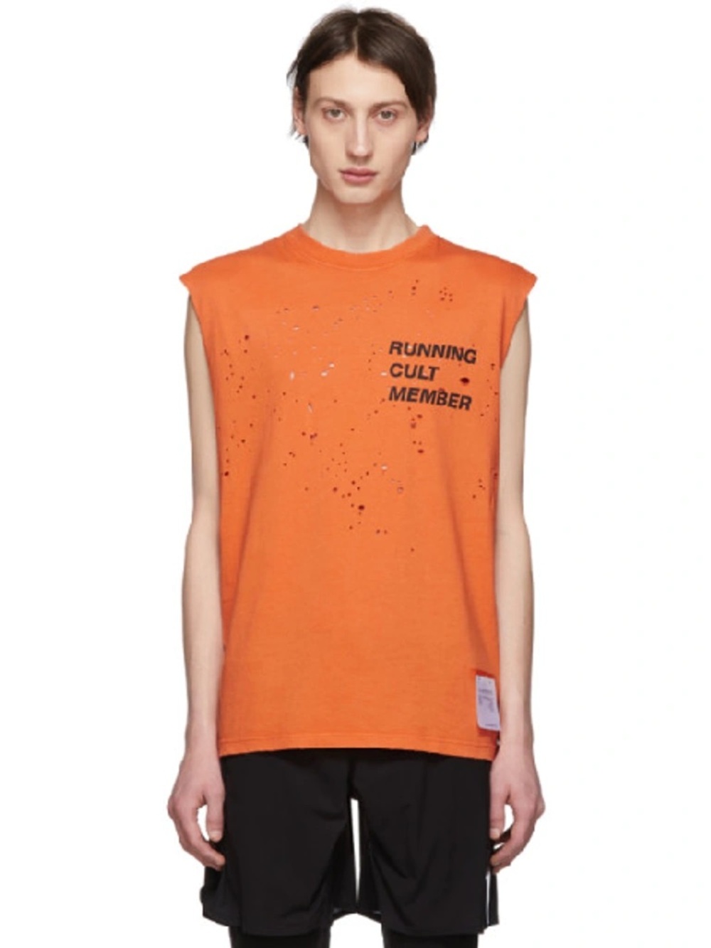 Satisfy Orange Cult Moth Tech Muscle T-Shirt Size 4 (L)